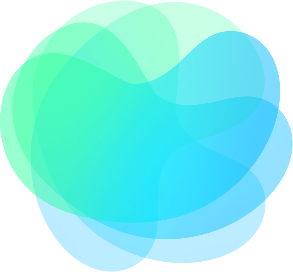Blue green gradient blob